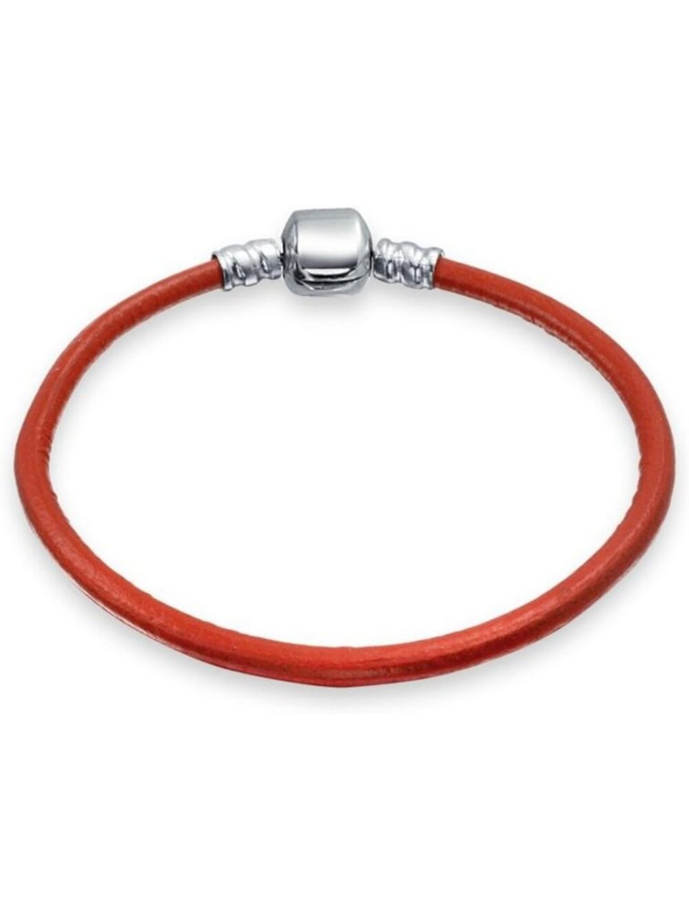 Genuine Leather Bracelet in Black, Red, Pink with Sterling Silver Clasp for